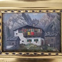 Alpenidylle, Öl auf Holz, von Unbekannt 