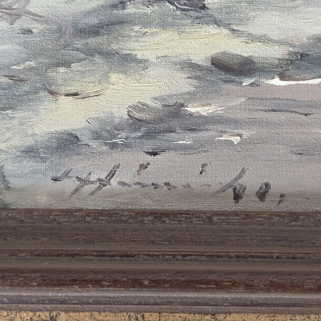 Schneelandschaft, Öl auf Leinwand, von Unbekannt