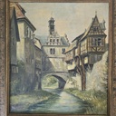 "Marktbreit", Öl auf Holz, von Prof. W. Kempp, München