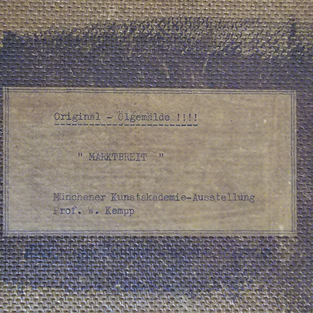 "Marktbreit", Öl auf Holz, von Prof. W. Kempp, München
