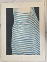 Lady in Stripes, Lithografie, von Urs Fritz, 1984, Schweiz