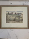 Dorfidylle, Aquarell, von Albert Laier, 1989, Weil am Rhein