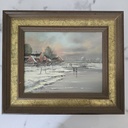 Schneelandschaft, Öl auf Leinwand, von Unbekannt