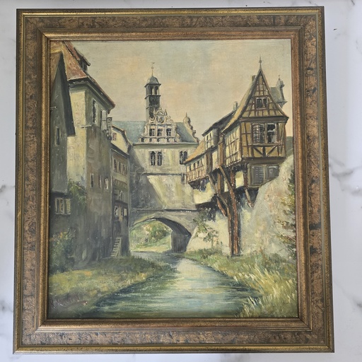 "Marktbreit", Öl auf Holz, von Karl Keupp, Marktbreit